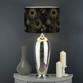 Gold Sun And Moon Pattern Print Drum Lamp Shade