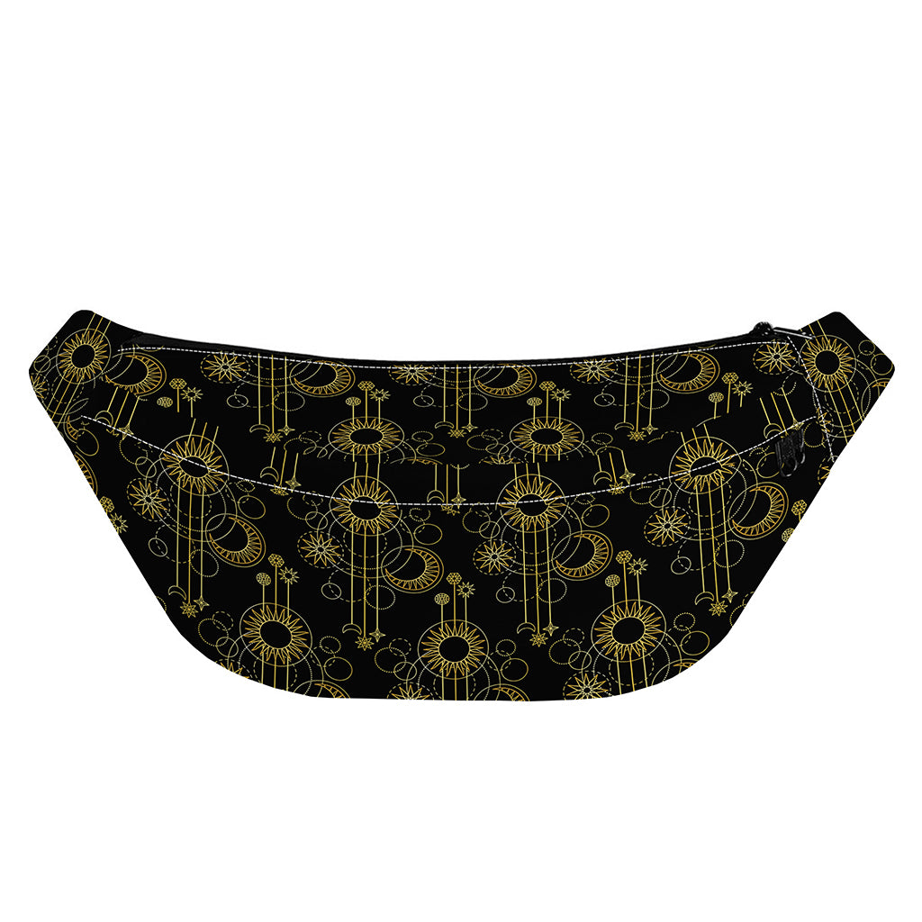 Gold Sun And Moon Pattern Print Fanny Pack