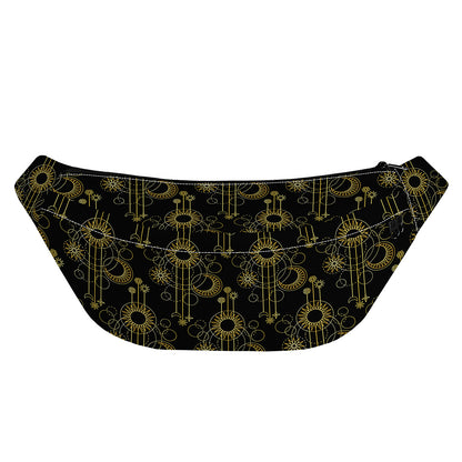 Gold Sun And Moon Pattern Print Fanny Pack