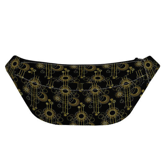 Gold Sun And Moon Pattern Print Fanny Pack
