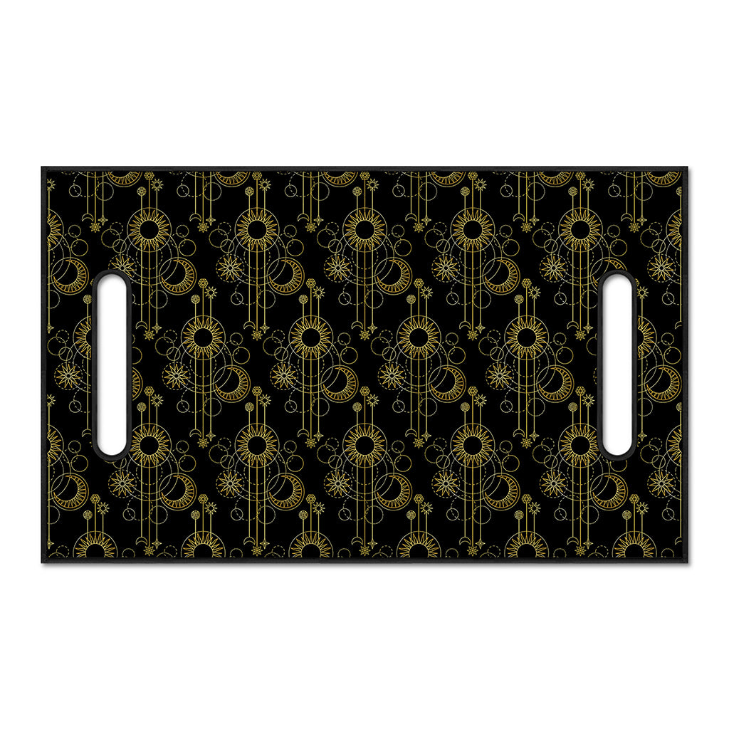 Gold Sun And Moon Pattern Print Golf Cart Seat Cover