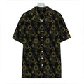 Gold Sun And Moon Pattern Print Hawaiian Shirt