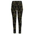 Gold Sun And Moon Pattern Print High-Waisted Pocket Leggings