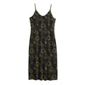 Gold Sun And Moon Pattern Print Jersey Midi Cami Dress