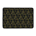 Gold Sun And Moon Pattern Print Kitchen Mat