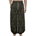 Gold Sun And Moon Pattern Print Lantern Pants