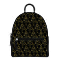 Gold Sun And Moon Pattern Print Leather Backpack