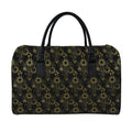 Gold Sun And Moon Pattern Print Leather Duffel Bag