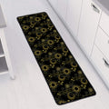 Gold Sun And Moon Pattern Print Long Kitchen Mat
