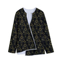 Gold Sun And Moon Pattern Print Long Sleeve Short Coat
