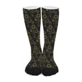 Gold Sun And Moon Pattern Print Long Socks