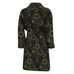 Gold Sun And Moon Pattern Print Men's Bathrobe