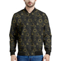 Gold Sun And Moon Pattern Print Men's Bomber Jacket