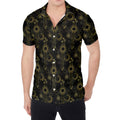 Gold Sun And Moon Pattern Print Men's Shirt