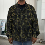 Gold Sun And Moon Pattern Print Men's Shirt Jacket