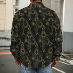 Gold Sun And Moon Pattern Print Men's Shirt Jacket