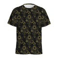Gold Sun And Moon Pattern Print Men's Athletic T-Shirt