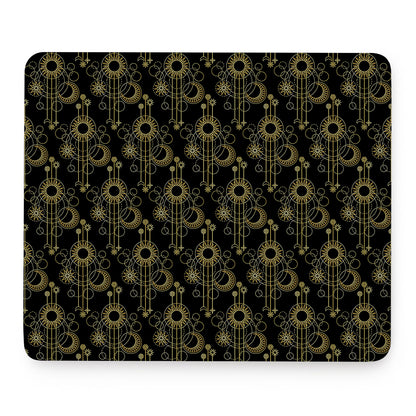 Gold Sun And Moon Pattern Print Mouse Pad