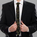 Gold Sun And Moon Pattern Print Necktie