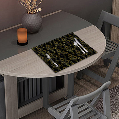 Gold Sun And Moon Pattern Print Placemat