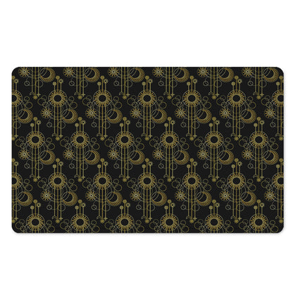 Gold Sun And Moon Pattern Print Polyester Doormat