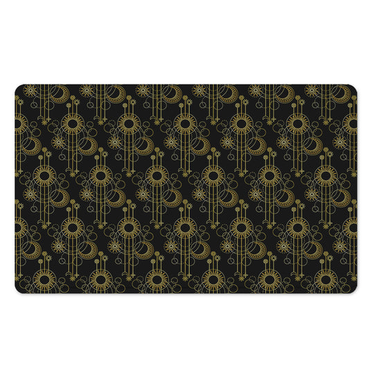 Gold Sun And Moon Pattern Print Polyester Doormat