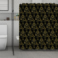 Gold Sun And Moon Pattern Print Polyester Shower Curtain