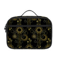 Gold Sun And Moon Pattern Print Portable Lunch Bag