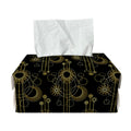 Gold Sun And Moon Pattern Print Rectangle Tissue Box Cover