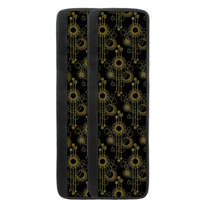 Gold Sun And Moon Pattern Print Refrigerator Handle Covers