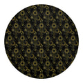 Gold Sun And Moon Pattern Print Round Blanket