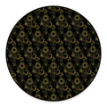Gold Sun And Moon Pattern Print Round Floor Mat
