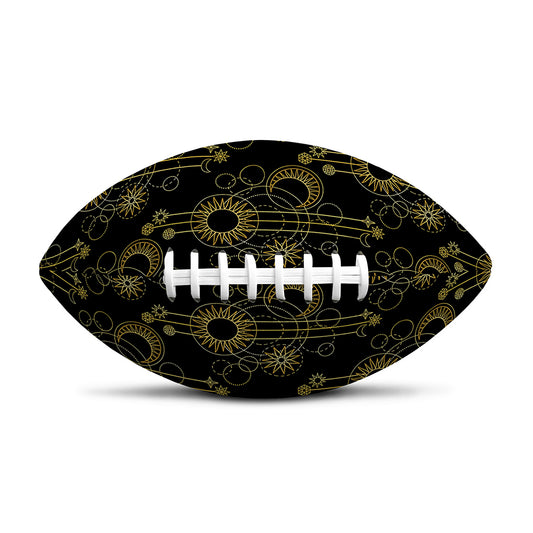Gold Sun And Moon Pattern Print Rugby Ball