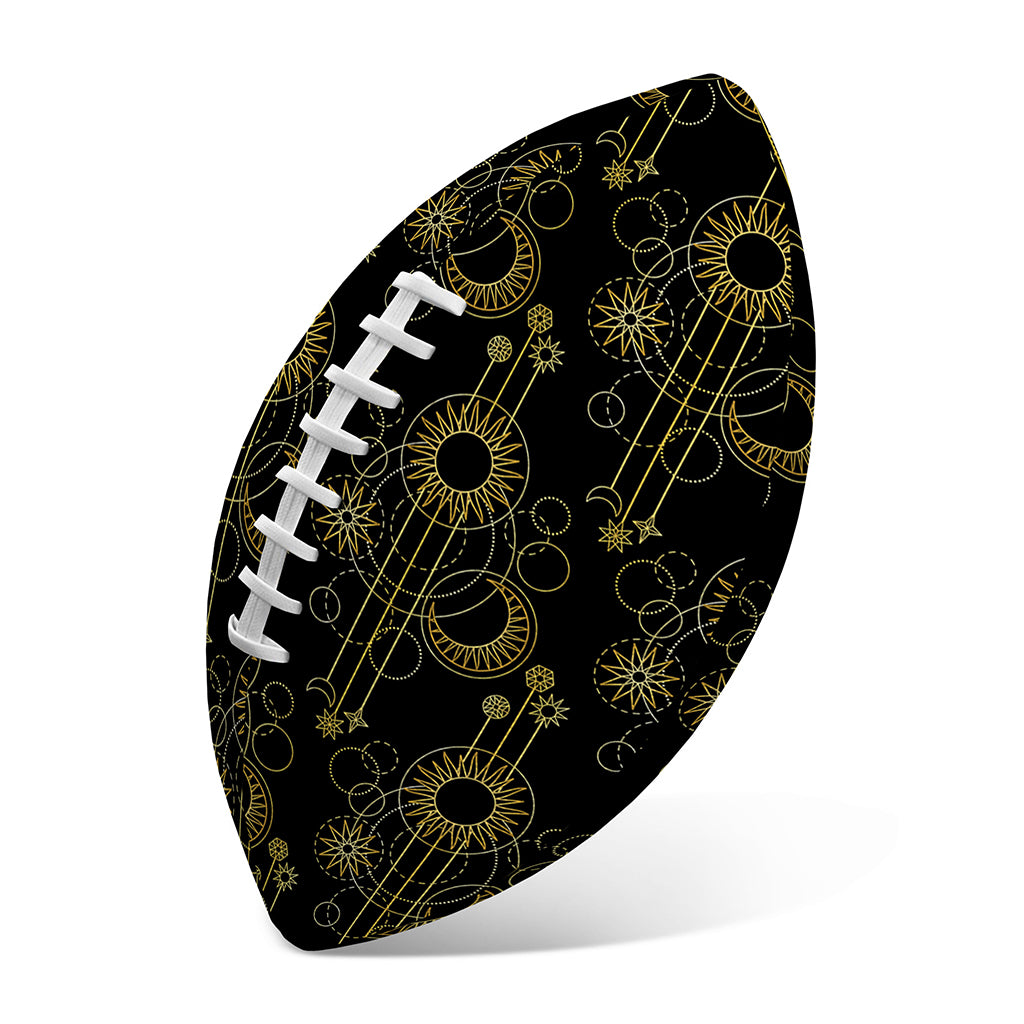 Gold Sun And Moon Pattern Print Rugby Ball