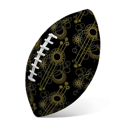 Gold Sun And Moon Pattern Print Rugby Ball