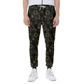 Gold Sun And Moon Pattern Print Joggers