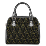 Gold Sun And Moon Pattern Print Shoulder Handbag