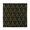 Gold Sun And Moon Pattern Print Silk Bandana