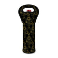 Gold Sun And Moon Pattern Print Single Neoprene Wine Tote