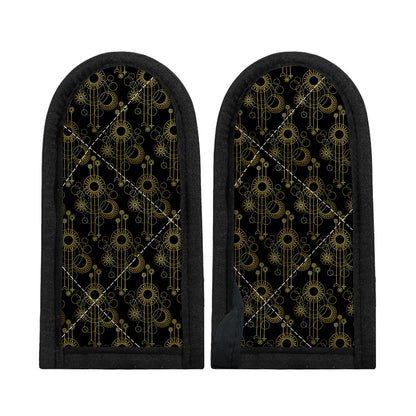 Gold Sun And Moon Pattern Print Skillet Handle Cover