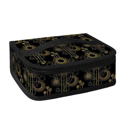 Gold Sun And Moon Pattern Print Small Lunch Bag