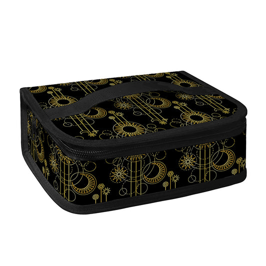 Gold Sun And Moon Pattern Print Small Lunch Bag