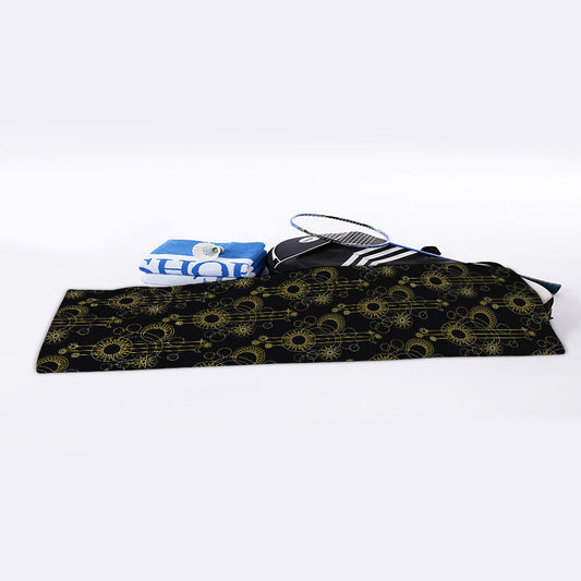 Gold Sun And Moon Pattern Print Sports Towel