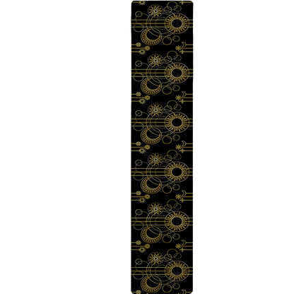Gold Sun And Moon Pattern Print Table Runner