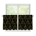 Gold Sun And Moon Pattern Print Tier Curtains