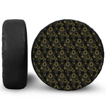 Gold Sun And Moon Pattern Print Tire Cover