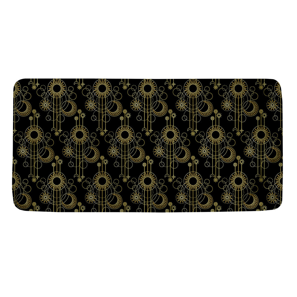 Gold Sun And Moon Pattern Print Towel