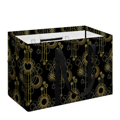 Gold Sun And Moon Pattern Print Utility Tote Bag