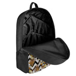 Gold Tropical Skull Pattern Print 17 Inch Backpack