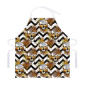 Gold Tropical Skull Pattern Print Adjustable Apron